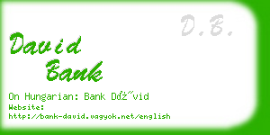 david bank business card